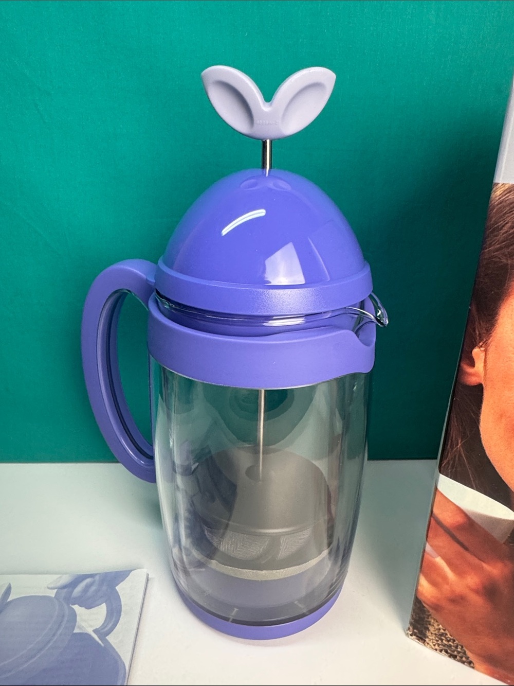 Tupperware Moments Cafetiere French Press Coffee Maker Purple with Box Booklet